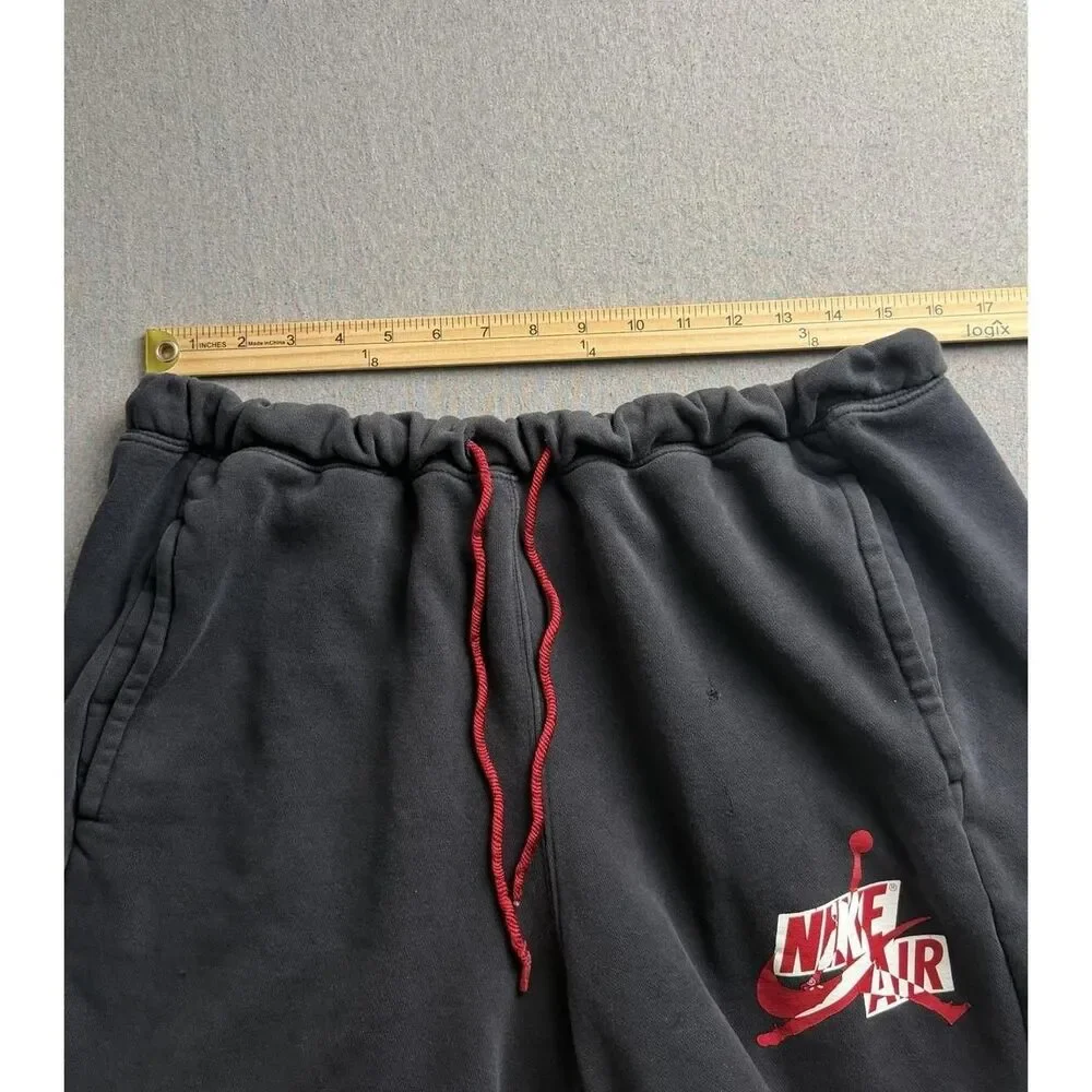 Jordan Shorts Mens Large Black Jumpman Classics Nike Air Fleece Logo Sweat